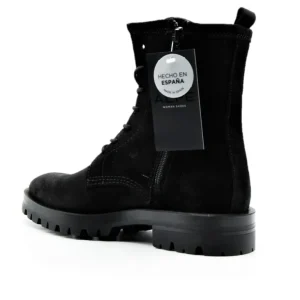 ALPE 2047 11 05 Negro Botín plana cordones mujer