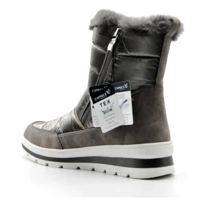 CAPRICE 26425-27 Negro y Plata Bota cremallera plana mujer
