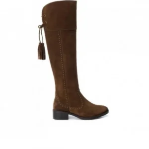 CARMELA 66364 MARRON BOTA ALTA ANTE BORLAS TRASERA