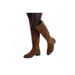 CARMELA 66364 MARRON BOTA ALTA ANTE BORLAS TRASERA