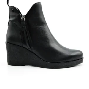DESIRE MARVI1 Negro Botín piel cuña alta cremallera mujer