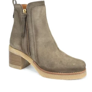 DESIREÉ Mulan5 Taupe botín sport tacón medio cremallera mujer