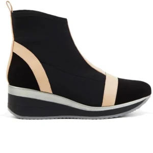 DIBIA 11525 Negro Botín licra cuña mujer