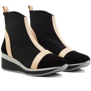 DIBIA 11525 Negro Botín licra cuña mujer