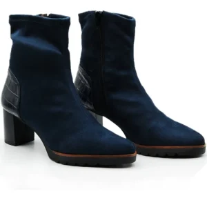 DUIT 6850 Azul y Negro Botin licra tacón mujer