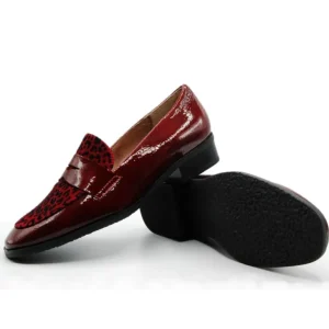 DUIT 8050 Negro y Granate Mocasín charol banda antifaz mujer