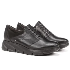 FLUCHOS Bona F1357 Negro y marrón Zapato elásticos plataforma mujer