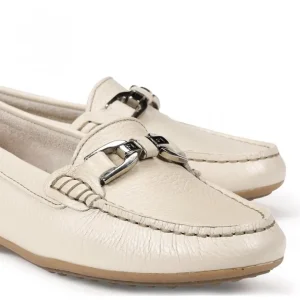 FLUCHOS Bruni F0804 Taupe y azul Mocasín adorno metal mujer