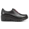 FLUCHOS Manny F0698 Negro y Burdeos. Zapato elásticos mujer