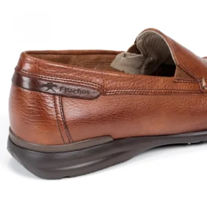 FLUCHOS Orion 8682 marino y cuero. Mocasín liso piel Hombre