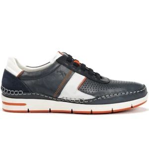 FLUCHOS Yannic F1443 Azul y cuero Deportico casual elásticos Hombre