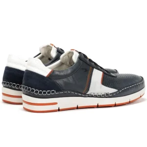 FLUCHOS Yannic F1443 Azul y cuero Deportico casual elásticos Hombre