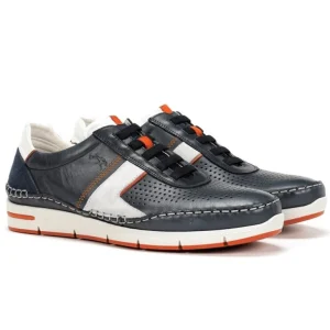 FLUCHOS Yannic F1443 Azul y cuero Deportico casual elásticos Hombre