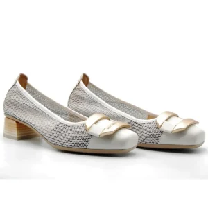 HISPANITAS HV232833 Blanco y cuero Salón adorno mujer