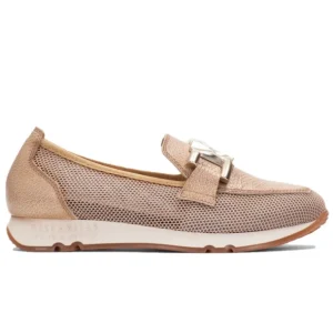 HISPANITAS Kaira Blanco y Camel HV232809 Mocasín adorno mujer