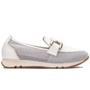 HISPANITAS Kaira Blanco y Camel HV232809 Mocasín adorno mujer
