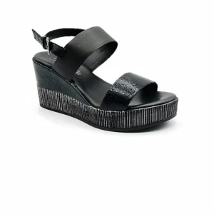LA REPO 51400 E9 BEIS Y NEGRO SANDALIA CUÑA CASUAL