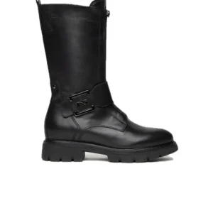 NERO GIARDINI 17653D Negro Media bota plana mujer