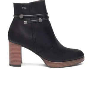 NERO GIARDINI I308246D Negro y cuero Botin vestir tacon alto cremallera mujer