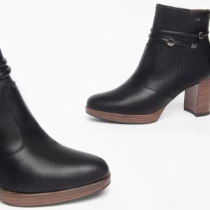 NERO GIARDINI I308246D Negro y cuero Botin vestir tacon alto cremallera mujer