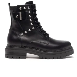 NEROGIARDINI 205895D Negro Bota tipo militar tachas cordones mujer