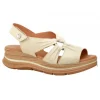 PAULA URBAN 24-571 Blanco y Piedra Sandalia media cuña mujer