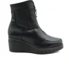 PAULA URBAN 10-1303 Negro y Crema Botín cremallera empeine cuña mujer