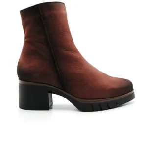 PAULA URBAN 11-1143 Negro y Granate Botín liso medio tacón mujer