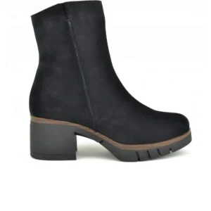 PAULA URBAN 11-1143 Negro y Granate Botín liso medio tacón mujer