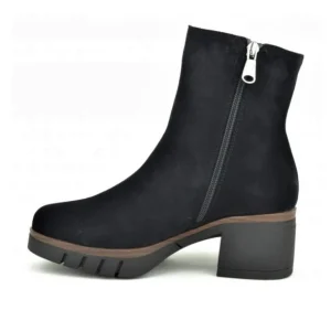 PAULA URBAN 11-1143 Negro y Granate Botín liso medio tacón mujer
