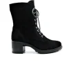 PAULA URBAN 8-1023 Negro y marrón. Media bota cordones mujer