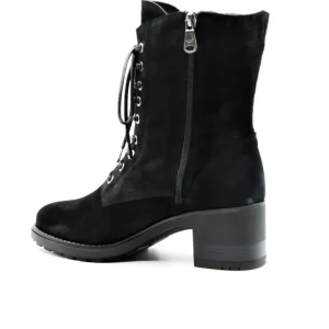 PAULA URBAN 8-1023 Negro y marrón. Media bota cordones mujer