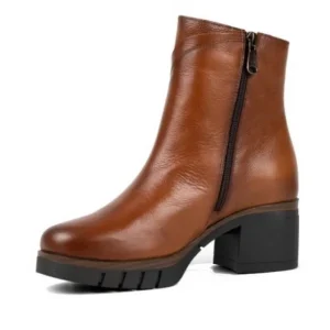 PAULA URBAN 11-1140 Texas negro y cuero botín tacón medio mujer