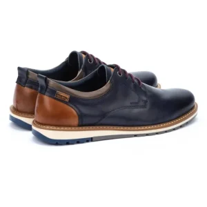 PIKOLINOS M8J-4183 Cuero, Azul y Negro Zapato sport cordones hombre