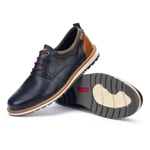 PIKOLINOS M8J-4183 Cuero, Azul y Negro Zapato sport cordones hombre