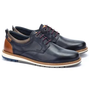 PIKOLINOS M8J-4183 Cuero, Azul y Negro Zapato sport cordones hombre
