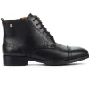 PIKOLINOS Royal W4D-8717 Negro y Cuero. Botín cordones picado mujer