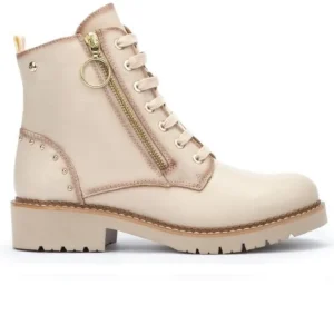 PIKOLINOS Vicar W0V-8610 Negro, granate y hielo. Bota plana cordones mujer