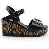 REPO 51264 Blanco y negro Sandalia cuña alta mujer