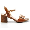 REPO 30287-E3 Cuero y blanco. Sandalia vestir tacón ancho mujer