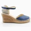 SALVI 219-014 Azul, beige, verde y taupe Zapatilla yute cuña mujer