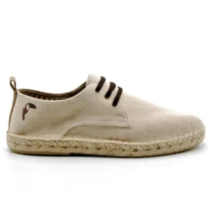 SALVI 043-314 Beige, verde y celeste Zapatilla Yute cordones hombre