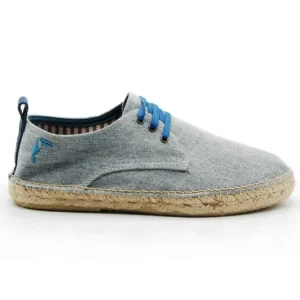 SALVI 043-314 Beige, verde y celeste Zapatilla Yute cordones hombre