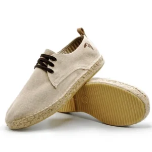 SALVI 043-314 Beige, verde y celeste Zapatilla Yute cordones hombre