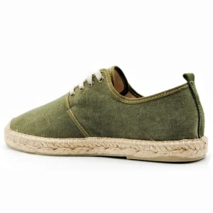 SALVI 049-178 Beis Kaki azul y granate Lona Yute cordones hombre
