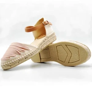 SALVI 102-002 Beis y nude Zapatilla yute cintas mujer