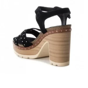 SANDALIA SPORT DE DOS COLORES CON TACON ANCHO 66686