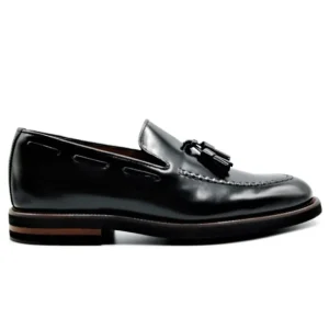 SERGIO SERRANO 3101 Negro y granate. Mocasin borlas hombre