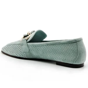 VEXED HARPER Celeste, cuero y verde Mocasín ante mujer