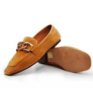 VEXED HARPER Celeste, cuero y verde Mocasín ante mujer